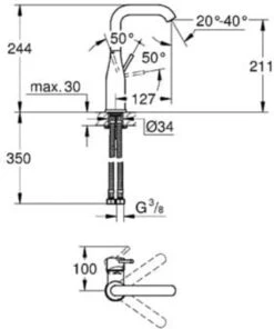 GROHE Essence New Wastafelkraan - Met EcoJoy® - Draaibare Uitloop - Zonder Waste - Chroom - 23541001 23 GROHE Essence New Wastafelkraan - Met EcoJoy® - Draaibare Uitloop - Zonder Waste - Chroom - 23541001 -Thuis Badkamer 1000x1200 9