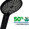 EcoRain™ Charly Waterbesparende Douchekop Zwart - 50% Waterbesparend - Regendouche 13 Cm - 3 Sproeistanden - Hoge Druk - Handdouche -Thuis Badkamer 1001x1200 1