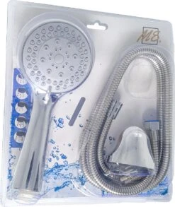 Douchekop Met Slang - Universeel - 5 Luxe Straalstanden - Chroom En RVS - Incl. Wandhouder -Thuis Badkamer 1010x1200