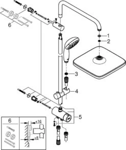 GROHE QuickFix Vitalio Start 250 Regendouche - □ 25 Cm - Vierkant - Zonder Kraan - Chroom 23 GROHE QuickFix Vitalio Start 250 Regendouche - □ 25 Cm - Vierkant - Zonder Kraan - Chroom -Thuis Badkamer 1011x1200