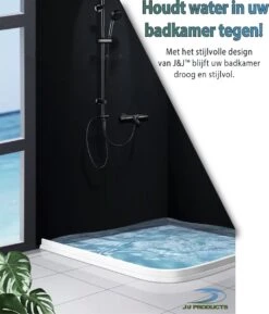 Merkloos Hoge Zelfklevende Waterkering Badkamer 100 Cm - Douchedorpel - Wateroverlast - Douchebak - Waterstopper - Sanitair Dorpel - Water - Douche - Badkamer - Schimmel Badkamer - Douche Kabine - Siliconen -Thuis Badkamer 1027x1200 2