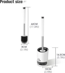 Fleau Luxe WC Borstel Met Houder - Siliconen Toiletborstel - Hygiënisch & Antibacterieel - Vrijstaand Of Hangend - Wit -Thuis Badkamer 1066x1200 3