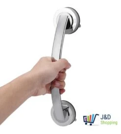 Handgreep Met Zuignap - Deurgreep -Badkamer Handgreep Met Zuignap - Douche - Helping Hand Handvat - Kunstof - Zilver - Groot -Thuis Badkamer 1080x1200 1