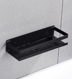 Merkloos Doucherek- Douchemand- Badkamerrek- Badkamer Organiser- Badkamer Organizer-Rekje Voor In De Douche- Badkamer Plank-Rekje Voor Shampoo- RVS- Zonder Boren- Zelfklevend- Rechthoek Vorm- Met Of Zonder Schroeven- Ophangbaar- Met Lijm- 40 Cm- Zwart -Thuis Badkamer 1095x1200 2