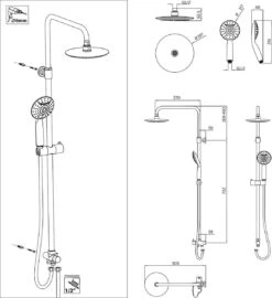 Tiger Luvia Doucheset - Regendouche Ø 20 Cm - Handdouche Ø 12 Cm - 2 Standen - Chroom 14 Tiger Luvia Doucheset - Regendouche Ø 20 Cm - Handdouche Ø 12 Cm - 2 Standen - Chroom -Thuis Badkamer 1098x1200