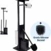 Mmoods Toiletbutler Zwart - WC Borstel Met Toiletrolhouder Vrijstaand - Toiletborstel Siliconen Industrieel Design Mmoods - Reserverolhouder Zonder Boren Staand Met Plankje RVS -Thuis Badkamer 1103x1200 4