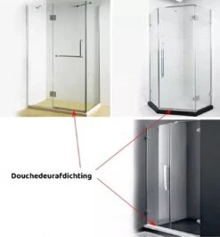 Minismus Douchedeurafdichting Met Waterkering (2 Strips Van 1 Meter, Makkelijk Inkortbaar) - Waterstopper Geschikt Voor Glas Van 6 Tot 8 Mm - Douchedorpel - Lekstrip Voor Horizontale Bevestiging -Thuis Badkamer 1113x1200
