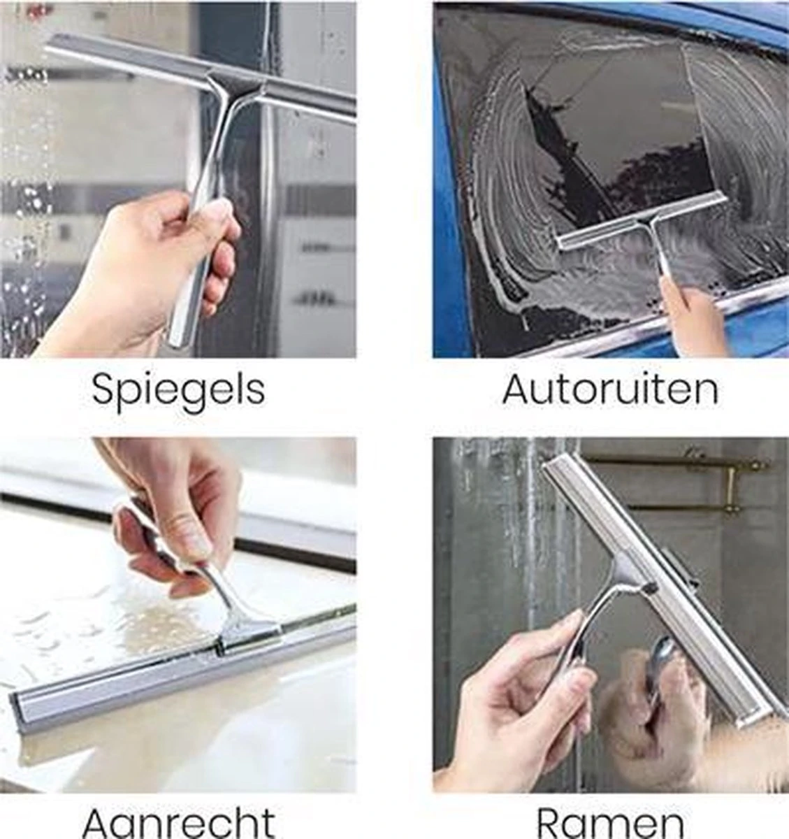 Aquafy Raamwisser RVS - Incl. Douchespons - Douchetrekker Voor Badkamer - Raamwisser Douche - Douchewisser RVS - Luxe Trekker Met Ophanghaak 6 Aquafy Raamwisser RVS - Incl. Douchespons - Douchetrekker Voor Badkamer - Raamwisser Douche - Douchewisser RVS - Luxe Trekker Met Ophanghaak - Afbeelding 4