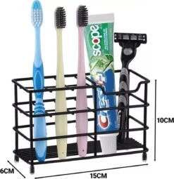 Merkloos Waal - Tandenborstelhouder - Tandenborstel Doosje - Tandenborstel Koker - Industrieel - Zwart - RVS -Thuis Badkamer 1162x1200