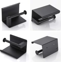 Toiletrolhouder - Wc Rol Houder Met Plankje - Inclusief Haakje - RVS - Waterbestendig - Zwart - Rheme -Thuis Badkamer 1166x1200 1