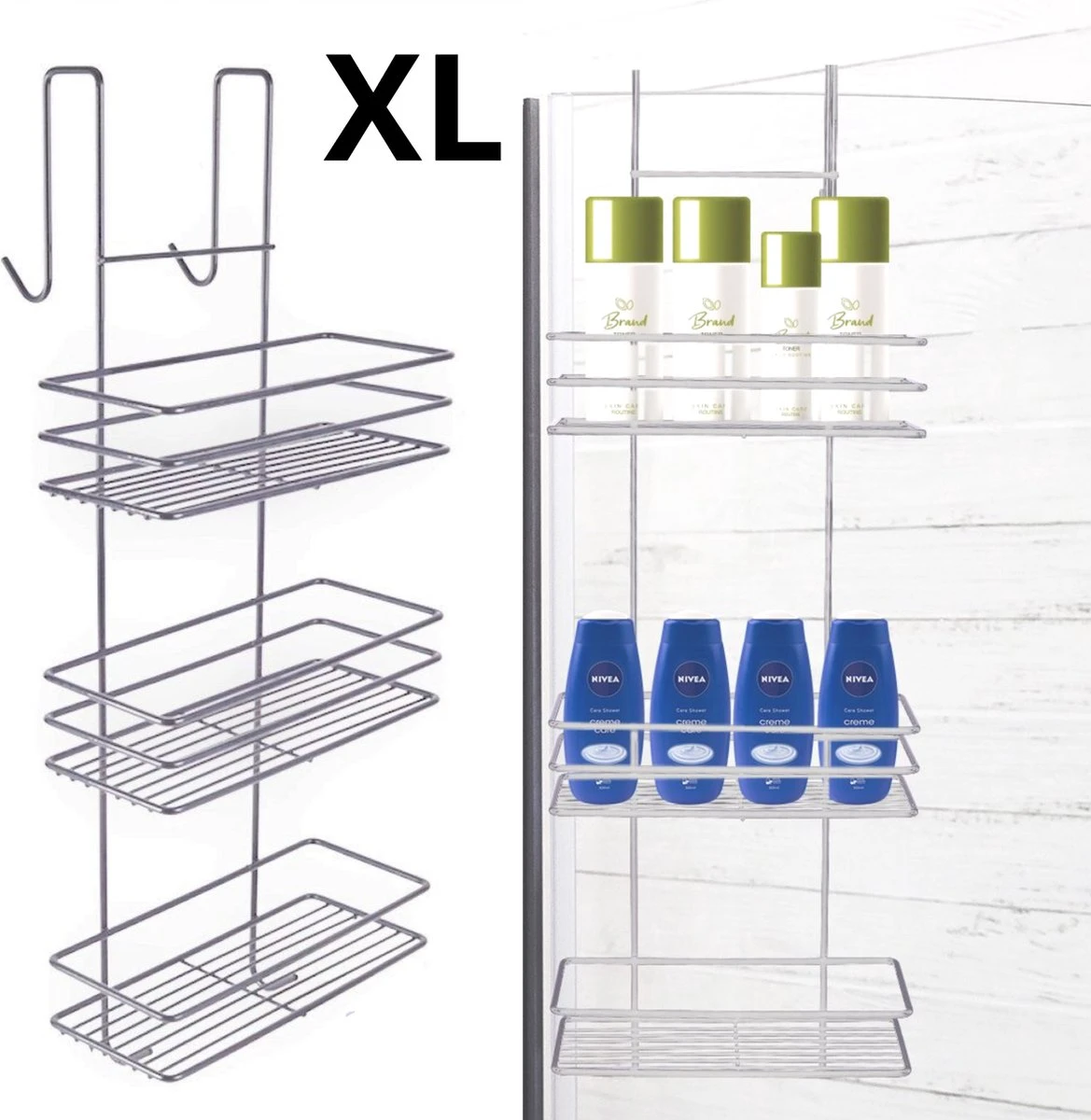 Ball Design Chroom Doucherek-3 Laags-hangend-Doucherek Zonder Boren 3 Ball Design Chroom Doucherek-3 Laags-hangend-Doucherek Zonder Boren