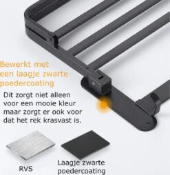 Handdoekrek – Handdoekenrek Badkamer – Badkamerrek – Doucherek – Handdoekhouder – Handdoekrek Badkamer – 60cm – Zwart 12 Handdoekrek – Handdoekenrek Badkamer – Badkamerrek – Doucherek – Handdoekhouder – Handdoekrek Badkamer – 60cm – Zwart -Thuis Badkamer 1169x1200 5