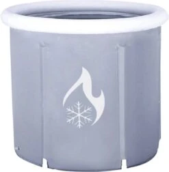 Zitbad Voor Volwassenen - Bath Bucket - Ijsbad - Ice Bath - Inklapbaar Bad - Wim Hof Methode - Opblaasbaarbad - Inclusief Voetpomp - Inclusief Ingebouwd Zitkussen - Grijs -Thuis Badkamer 1176x1200 2