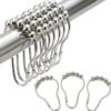 BOTC Gordijnringen - 12 Stuks Gordijn Haken - Gordijnhaken- RVS Gordijn Ringen Voor Gordijn Roede - Sliver -Thuis Badkamer 1177x1200 2