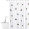 FUNNY PENGUINS - Waterdicht Douchegordijn - Met GRATIS 12 Ringen - Anti-Schimmel Badkamer Gordijn - Wasbaar - 100% Polyester - Pinguins Design - 180X180 CM