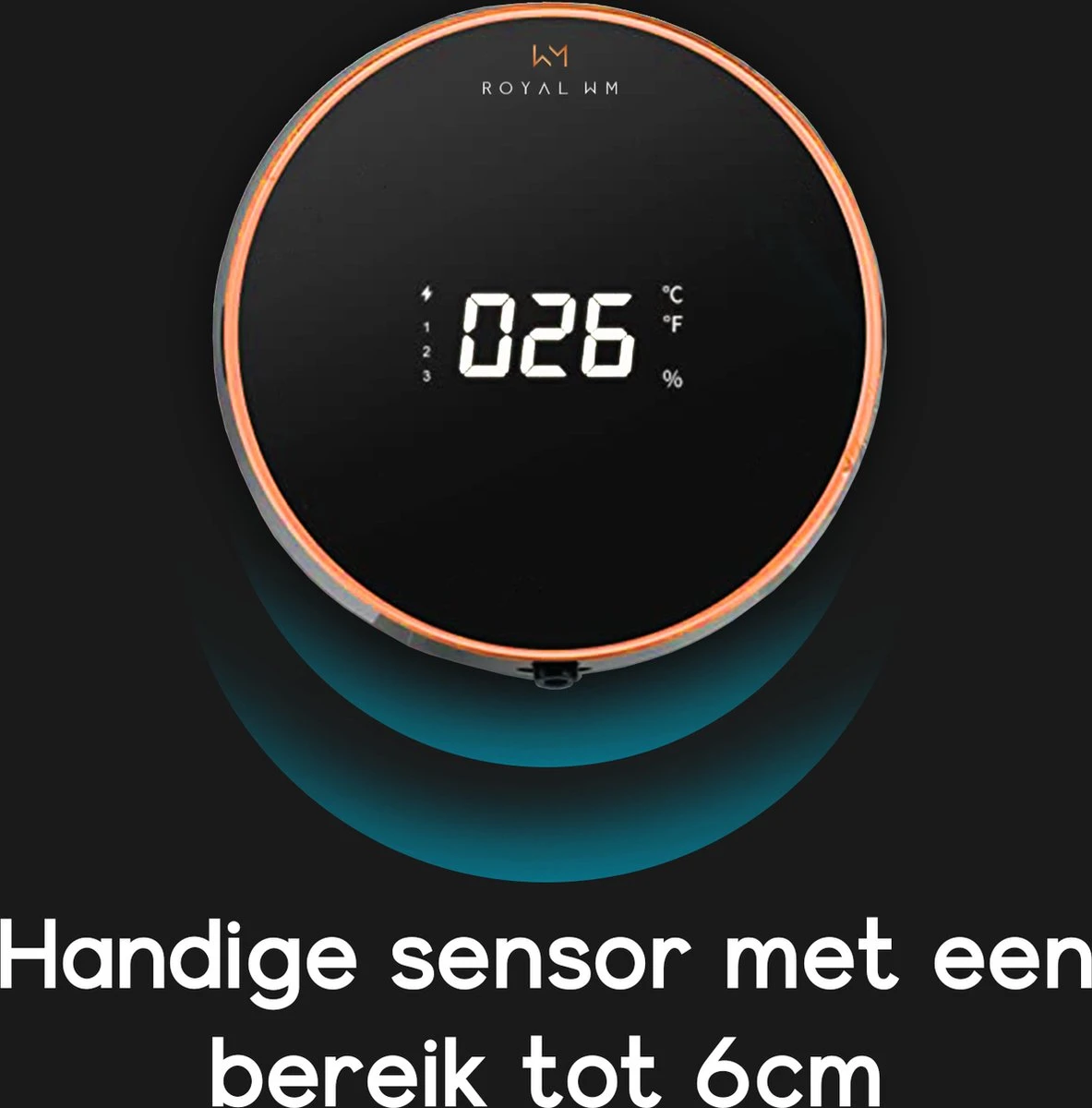 Royal WM - Automatische Zeepdispenser - 300ml - Zwart - Wandmontage - Sensor 8 Royal WM - Automatische Zeepdispenser - 300ml - Zwart - Wandmontage - Sensor - Afbeelding 6