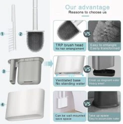 Merkloos WC Borstel Met Houder | WC Borstel | Vrijstaand | Flexibel | Wit | Inclusief Ophangsysteem En Gratis Borsteltje -Thuis Badkamer 1187x1200 11