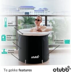 Zitbad | Opblaasbaar Zitbad Voor Volwassenen Van OTUBB | Ofuro | Opvouwbare Badkuip | Inklapbaar | Rond | IJsbad | Zwart | Bath Bucket -Thuis Badkamer 1188x1200 4