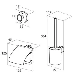 Tiger Urban Toiletaccessoireset - Toiletborstel Met Houder - Toiletrolhouder Met Klep - Handdoekhaak - Zwart -Thuis Badkamer 1192x1200 8