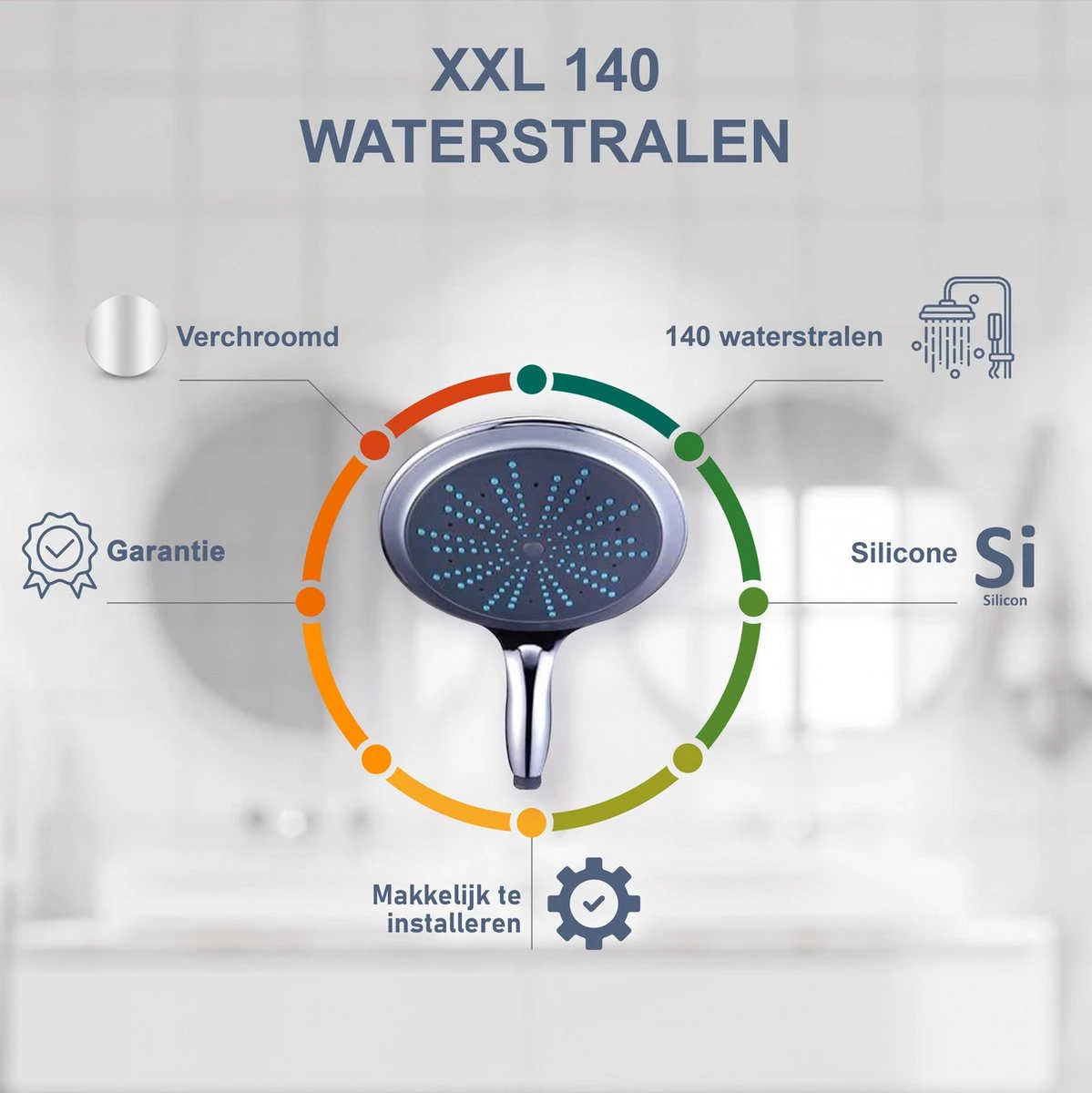 Grote Douchekop - 18cm - Levay ® 5 Grote Douchekop - 18cm - Levay ® - Afbeelding 3