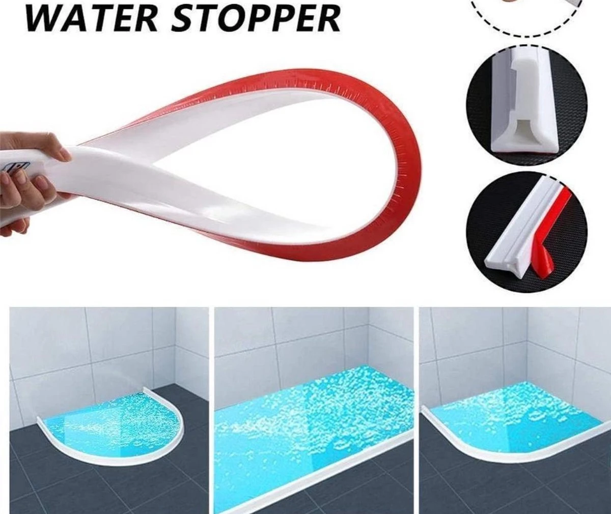 Merkloos Siliconen Waterkering - 200cm 200 Cm Douche Douchebak Douchegordijn Waterstopper Waterdorpel Waterdrempel Water Dorpel Douche Water Drempel Water Dorpel Waterdrempel 7 Merkloos Siliconen Waterkering - 200cm 200 Cm Douche Douchebak Douchegordijn Waterstopper Waterdorpel Waterdrempel Water Dorpel Douche Water Drempel Water Dorpel Waterdrempel - Afbeelding 5