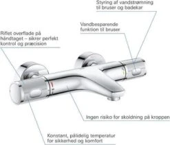 GROHE Grohtherm 1000 Performance Thermostatische Badkraan - 15cm - Met Koppelingen - Chroom - 34779000 41 GROHE Grohtherm 1000 Performance Thermostatische Badkraan - 15cm - Met Koppelingen - Chroom - 34779000 -Thuis Badkamer 1200x1026
