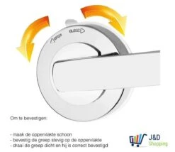 Handgreep Met Zuignap - Deurgreep -Badkamer Handgreep Met Zuignap - Douche - Helping Hand Handvat - Kunstof - Zilver - Groot -Thuis Badkamer 1200x1038 7