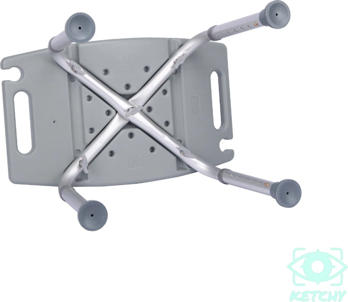 Ketchy Douchekruk - In Hoogte Verstelbaar - Douchekrukje - Roestvrij - 130kg Draagkracht - Comfortabel Zitkussen 11 Ketchy Douchekruk - In Hoogte Verstelbaar - Douchekrukje - Roestvrij - 130kg Draagkracht - Comfortabel Zitkussen - Afbeelding 9