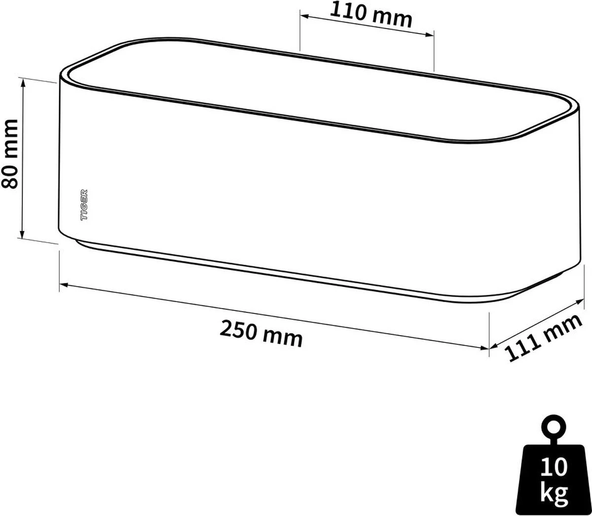 Tiger 2-Store - Wandrekje / Douchemandje - 25 Cm - Zwart 4 Tiger 2-Store - Wandrekje / Douchemandje - 25 Cm - Zwart - Afbeelding 2