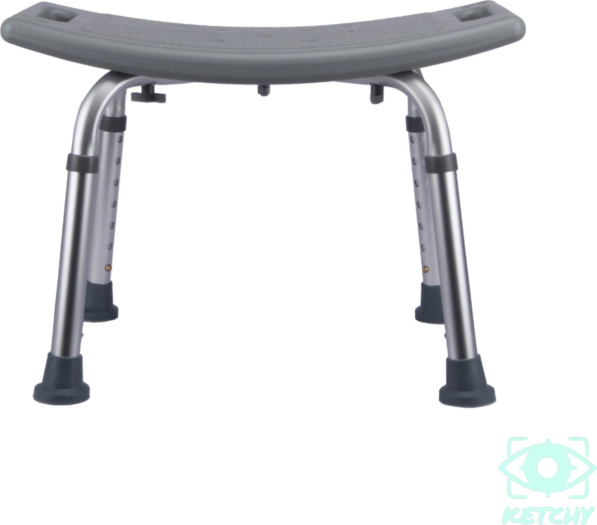 Ketchy Douchekruk - In Hoogte Verstelbaar - Douchekrukje - Roestvrij - 130kg Draagkracht - Comfortabel Zitkussen 6 Ketchy Douchekruk - In Hoogte Verstelbaar - Douchekrukje - Roestvrij - 130kg Draagkracht - Comfortabel Zitkussen - Afbeelding 4