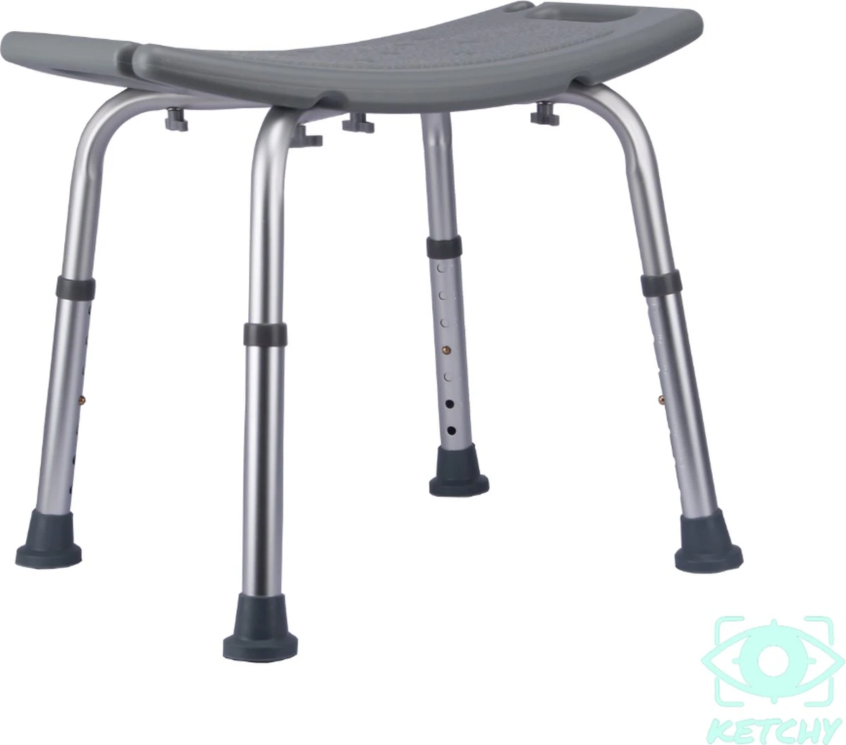 Ketchy Douchekruk - In Hoogte Verstelbaar - Douchekrukje - Roestvrij - 130kg Draagkracht - Comfortabel Zitkussen 10 Ketchy Douchekruk - In Hoogte Verstelbaar - Douchekrukje - Roestvrij - 130kg Draagkracht - Comfortabel Zitkussen - Afbeelding 8