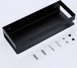 Merkloos Doucherek- Douchemand- Badkamerrek- Badkamer Organiser- Badkamer Organizer-Rekje Voor In De Douche- Badkamer Plank-Rekje Voor Shampoo- RVS- Zonder Boren- Zelfklevend- Rechthoek Vorm- Met Of Zonder Schroeven- Ophangbaar- Met Lijm- 20 Cm- Zwart -Thuis Badkamer 1200x1059 2