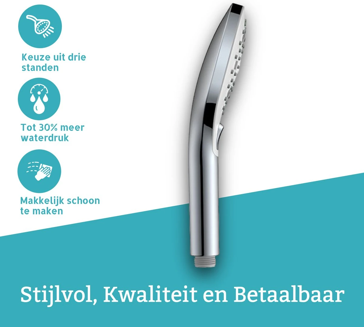 BADO Douchekop Met Slang - Handdouche - Douchekop - Waterbesparend - Doucheslang - Chroom 9 BADO Douchekop Met Slang - Handdouche - Douchekop - Waterbesparend - Doucheslang - Chroom - Afbeelding 8