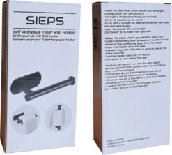 SIEPS RVS WC Rolhouder - Toiletrolhouder - Zelfklevend Zonder Boren - Zwart -Thuis Badkamer 1200x1079 2