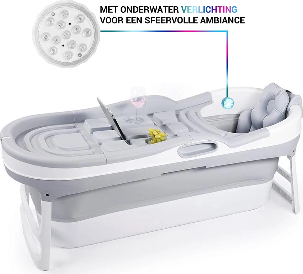HelloBath Opvouwbaar Zitbad - Bath Bucket - 148cm - 220L - Extra Lang - Incl. Badkussen & Opberghoes 3 HelloBath Opvouwbaar Zitbad - Bath Bucket - 148cm - 220L - Extra Lang - Incl. Badkussen & Opberghoes