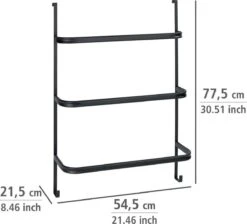 WENKO Handdoekhouder Irpinia 78x55cm Staal Zwart - Handdoekrek - Handdoekenrek Badkamer -Thuis Badkamer 1200x1088 6