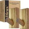 Dieux® - Luxe Handdoekhaakjes Zelfklevend - Handdoekhouder - Wandhaak - Acaciahout Haken - Zelfklevende Haakjes - Handdoeken - Handdoekrek - Badkamer - Keuken - Pasen