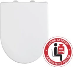 WENKO WC Bril Sindia - Wit Duroplast - Easy-Close Sluiting - Fix-Clip Bevestiging In RVS - Belastbaar Tot 300 Kg - Toiletbril - Toiletzitting -Thuis Badkamer 1200x1095