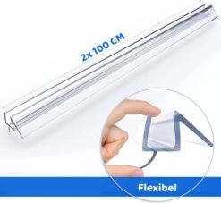 Minismus Douchedeurafdichting Met Waterkering (2 Strips Van 1 Meter, Makkelijk Inkortbaar) - Waterstopper Geschikt Voor Glas Van 6 Tot 8 Mm - Douchedorpel - Lekstrip Voor Horizontale Bevestiging -Thuis Badkamer 1200x1101 3