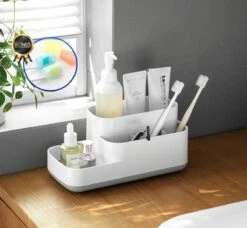 Tandenborstelhouder Badkamer – Elektrische Tandenborstel Houder - Tandenborstel - Make Up Organizer - Desk Organizer - Bureau Organizer - Opbergbox - Wit