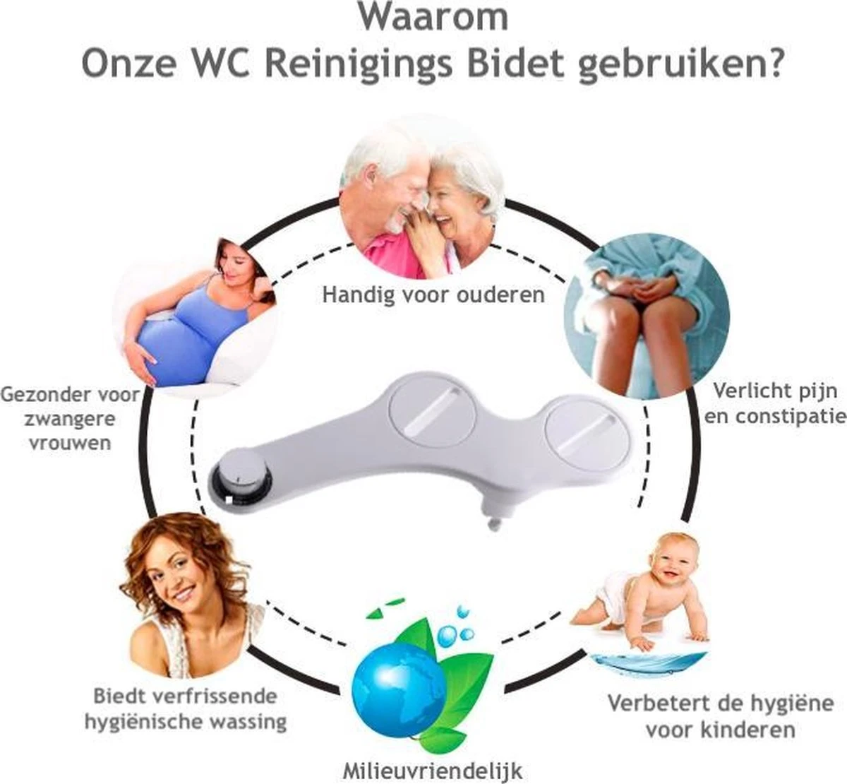 Bidet Handdouche Toilet Sproeier Shattaf Sprayer WC Papier Besparend - Enkel Spray Koud Water - Badkamer Accessoires - Freshole® 6 Bidet Handdouche Toilet Sproeier Shattaf Sprayer WC Papier Besparend - Enkel Spray Koud Water - Badkamer Accessoires - Freshole® - Afbeelding 4