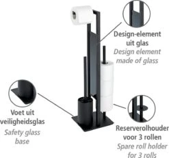 WENKO Toiletbutler Rivalta Zwart - Toiletborstel Met Houder, Toiletrolhouder En Reserverolhouder 25 WENKO Toiletbutler Rivalta Zwart - Toiletborstel Met Houder, Toiletrolhouder En Reserverolhouder -Thuis Badkamer 1200x1124 5