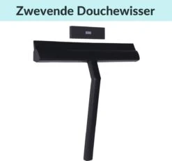 Douchewisser Zwart Met Magneetstrip - Badkamer Accessoires - Raamwisser - Trekker Douche - Silicone - 21cm X 20cm