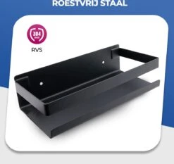 Roegaarden Doucherek Zonder Boren - Doucherekjes - Hangend - Zwart RVS - 23 CM 13 Roegaarden Doucherek Zonder Boren - Doucherekjes - Hangend - Zwart RVS - 23 CM -Thuis Badkamer 1200x1131 6