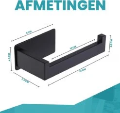 Merkloos Novalits - RVS Toiletrolhouder Zonder Boren - WC Rolhouder Zelfklevend - Inclusief RVS Handdoekhaakje - Zwart -Thuis Badkamer 1200x1133