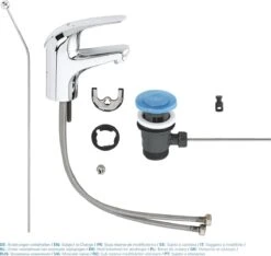 GROHE Euroeco Wastafelkraan - Met Trekwaste - Chroom - 23262000 -Thuis Badkamer 1200x1135
