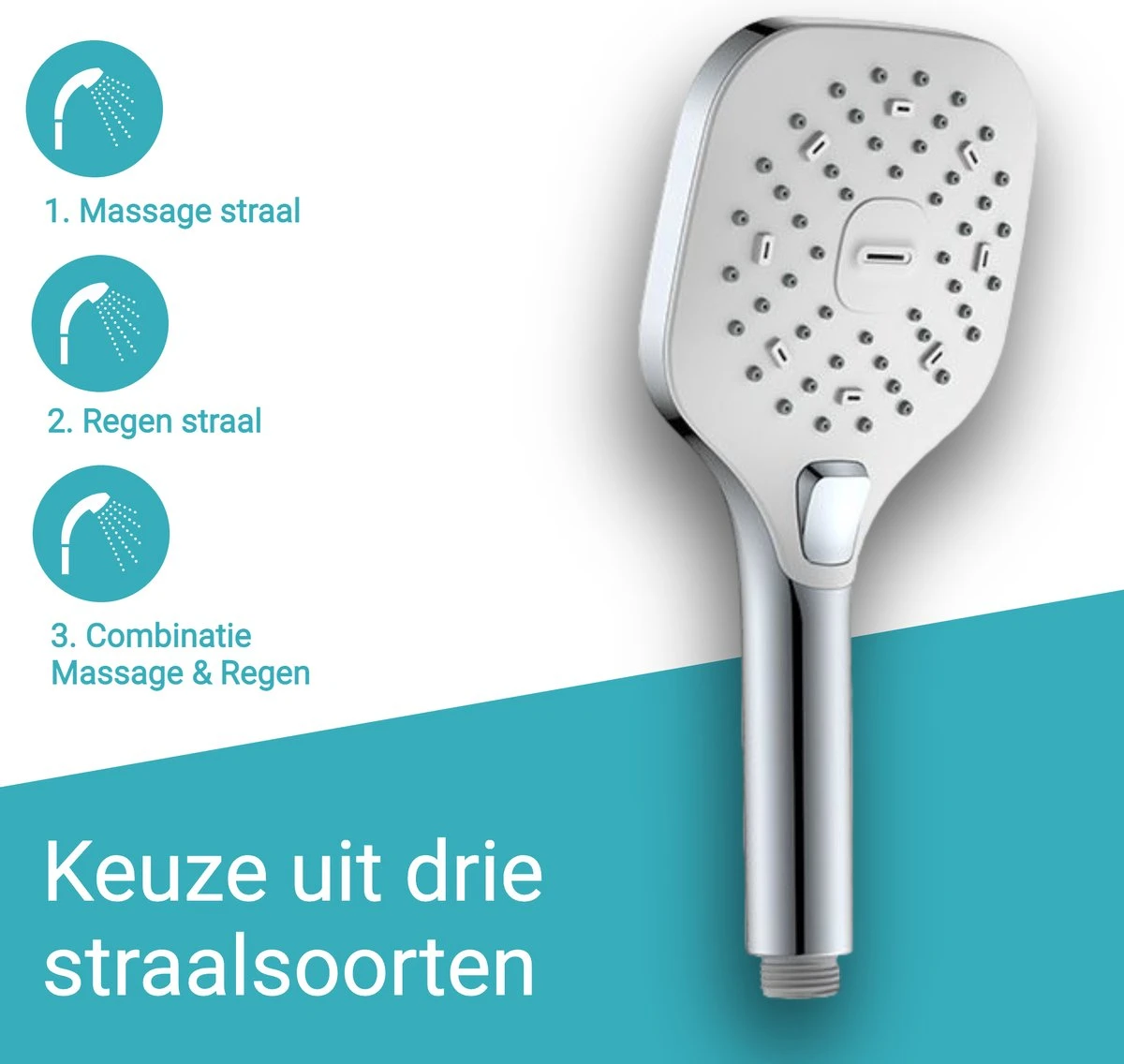 BADO Douchekop Met Slang - Handdouche - Douchekop - Waterbesparend - Doucheslang - Chroom 4 BADO Douchekop Met Slang - Handdouche - Douchekop - Waterbesparend - Doucheslang - Chroom - Afbeelding 3