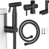Merkloos Bidet Handdouche - Shattaf - Bidet Sproeier - Bidetkraan - Handheld Bidet Spray Met 120 Cm Doucheslang / Houder- Zwart