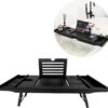 IMoshion Badplank Voor In Bad - Dienblad Inclusief Pootjes - Tablet Houder - Badrek Uitschuifbaar 75 Tot 110 Cm - Zwart -Thuis Badkamer 1200x1140