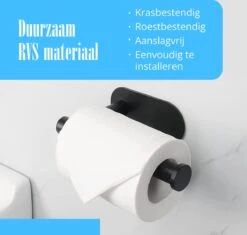 Flusive Toiletrolhouder Met 4 Handdoekhaakjes - Wc Rolhouder - Zelfklevend Zonder Boren - RVS - Zwart 17 Flusive Toiletrolhouder Met 4 Handdoekhaakjes - Wc Rolhouder - Zelfklevend Zonder Boren - RVS - Zwart -Thuis Badkamer 1200x1142